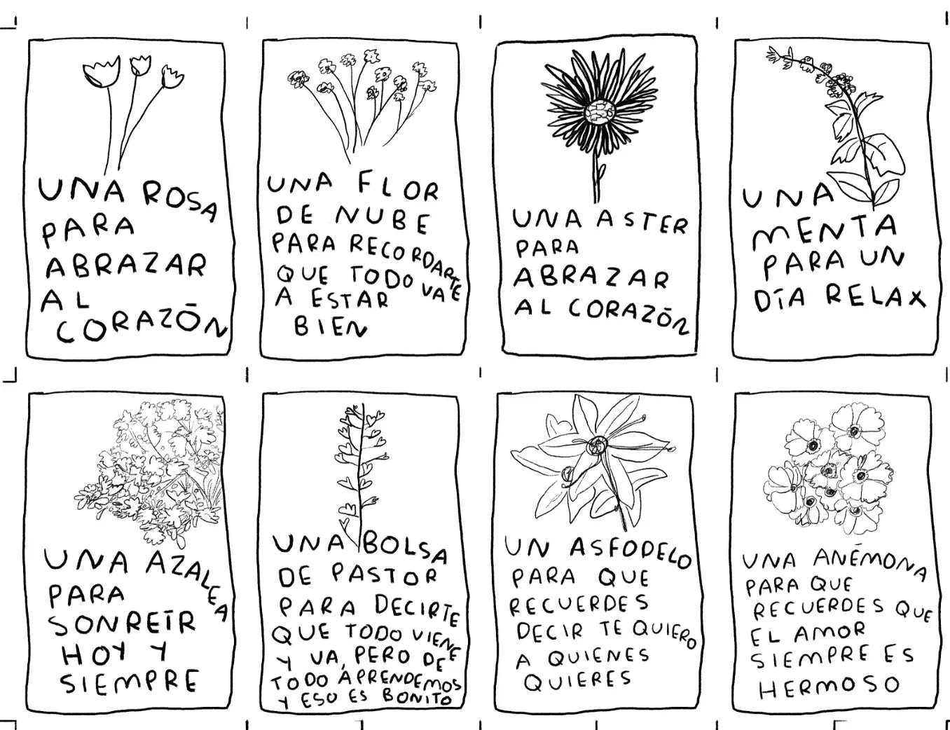 Cartas de flores para regalar (imprime en casa) - Torna Gris - Artista Mexicano