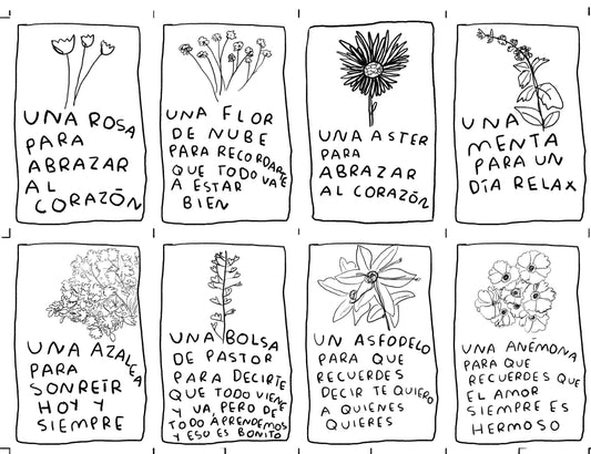 Cartas de flores para regalar (imprime en casa) - Torna Gris - Artista Mexicano