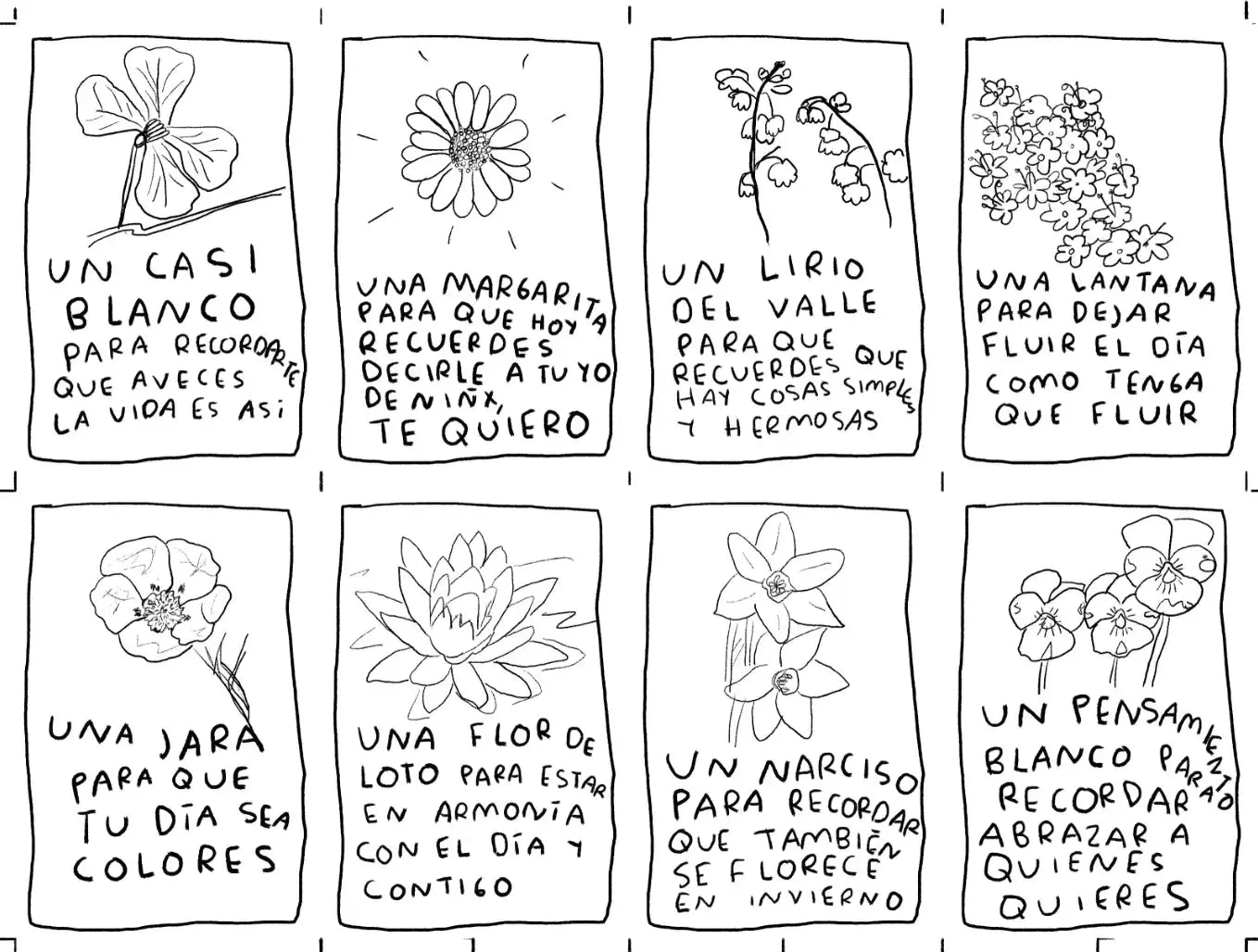 Cartas de flores para regalar (imprime en casa) - Torna Gris - Artista Mexicano