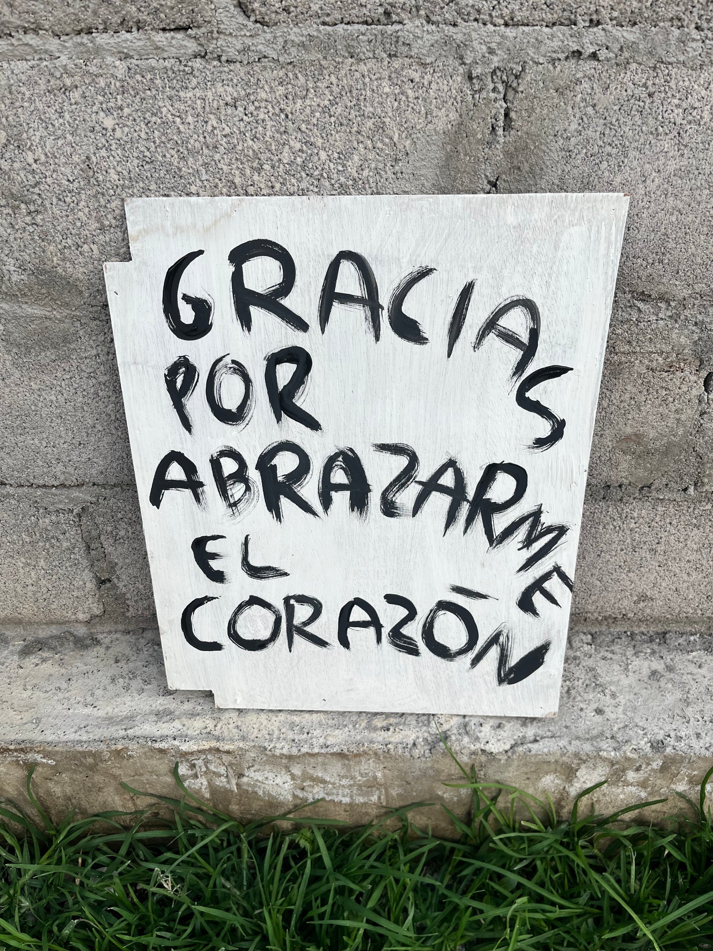 Gracias por abrazarme el corazon (pintura original) Torna Gris - Artista Mexicano