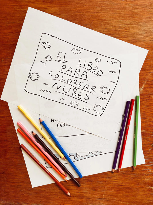 El libro para colorear nubes (imprime en casa) Torna Gris - Artista Mexicano