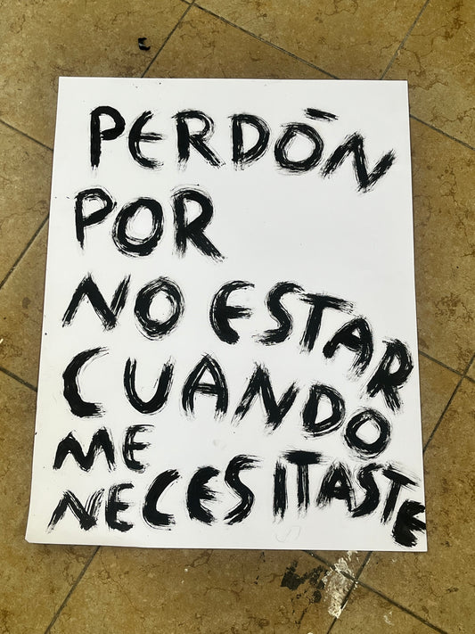 Perdon por no estar cuando me necesitaste (Pintura original) Torna Gris - Artista Mexicano