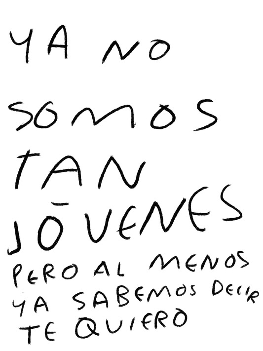 Ya No Somos Tan Jóvenes Pero al Menos Ya Sabemos Decir Te Quiero – Print Original Tamaño Carta | Tornagris