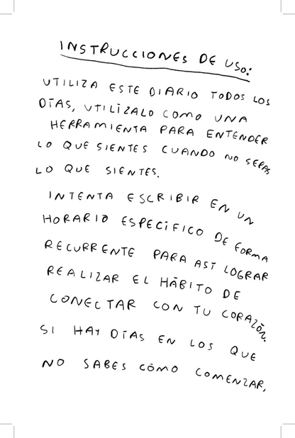 Hola, corazon - Diario para entender tus sentimientos (imprime en casa) - Torna Gris - Artista Mexicano