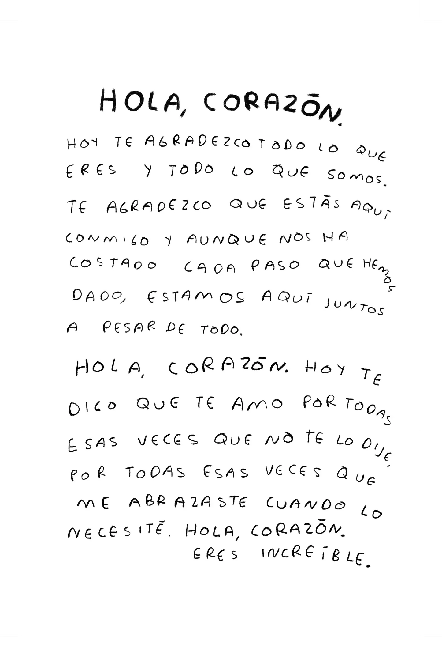 Hola, corazon - Diario para entender tus sentimientos (imprime en casa) - Torna Gris - Artista Mexicano