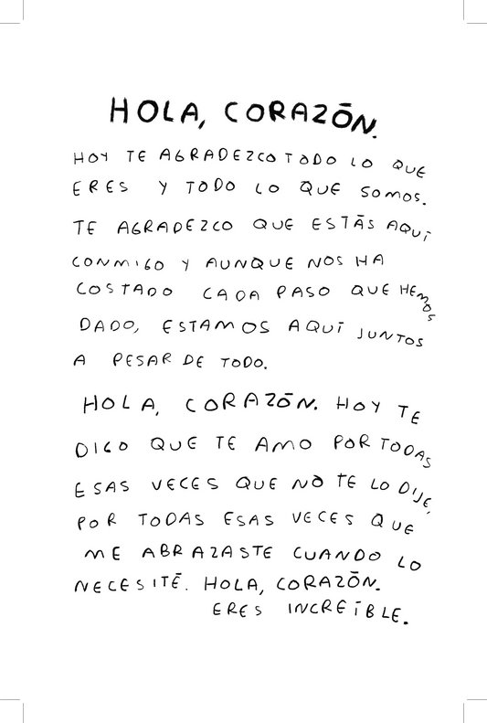 Hola, corazon - Diario para entender tus sentimientos (imprime en casa) - Torna Gris - Artista Mexicano