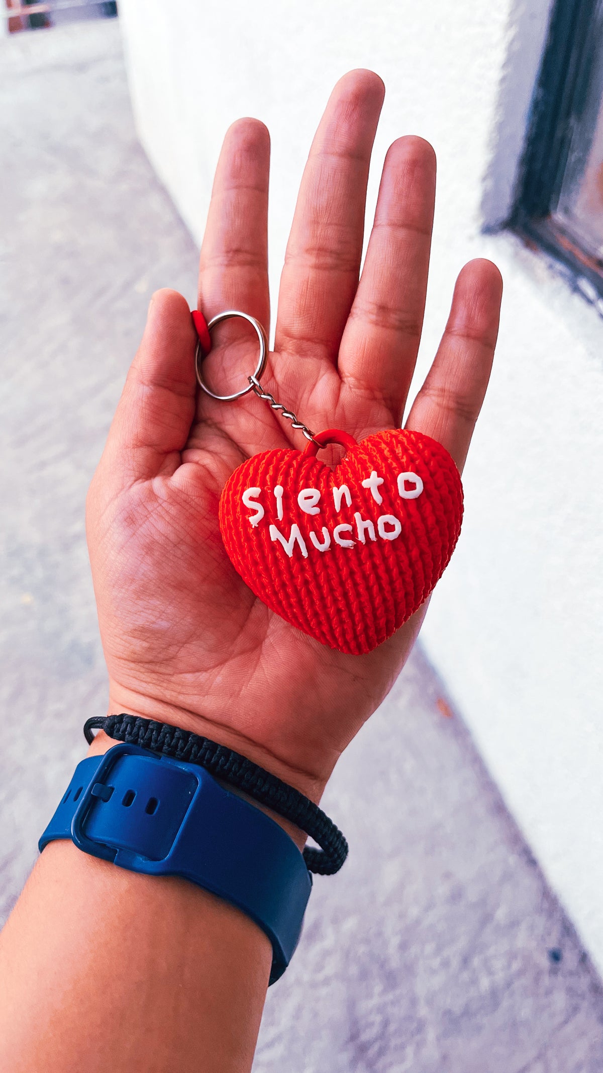 Llavero 3D de corazón "Siento mucho"