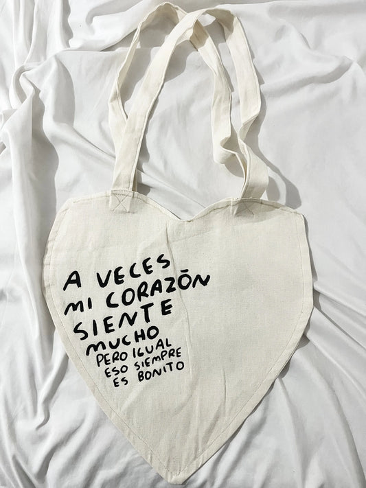 Bolsa totebag Corazon (fisico) - Torna Gris - Artista Mexicano