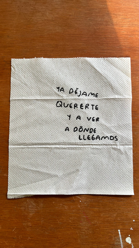 Ya Déjame Quererte – Servilleta Enmarcada Original