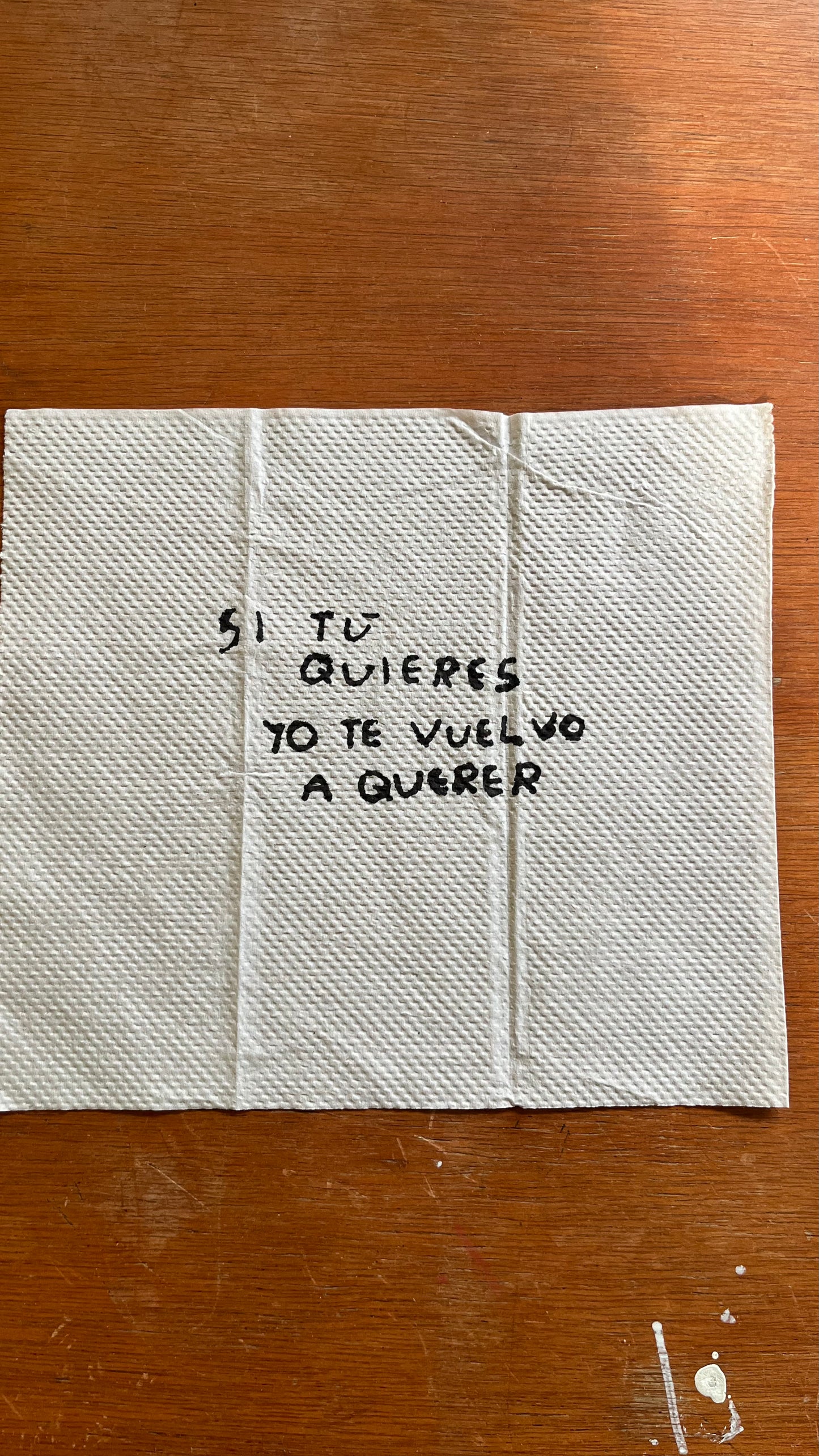 Si Tú Quieres Yo Te Vuelvo a Querer – Servilleta Enmarcada Original