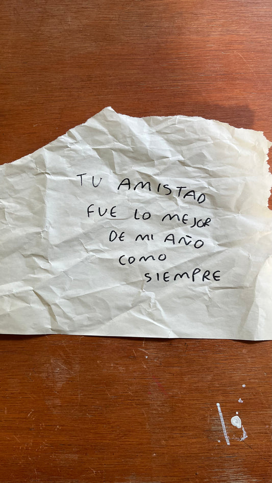 Tu Amistad Fue lo Mejor de Mi Año Como Siempre – Servilleta Enmarcada Original