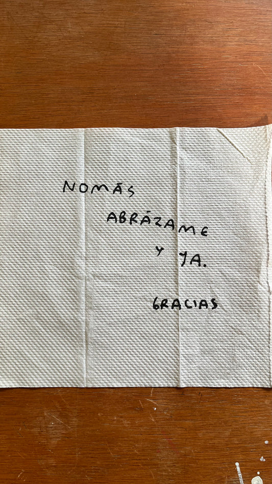 Nómas Abrázame y Ya Gracias – Servilleta Enmarcada Original