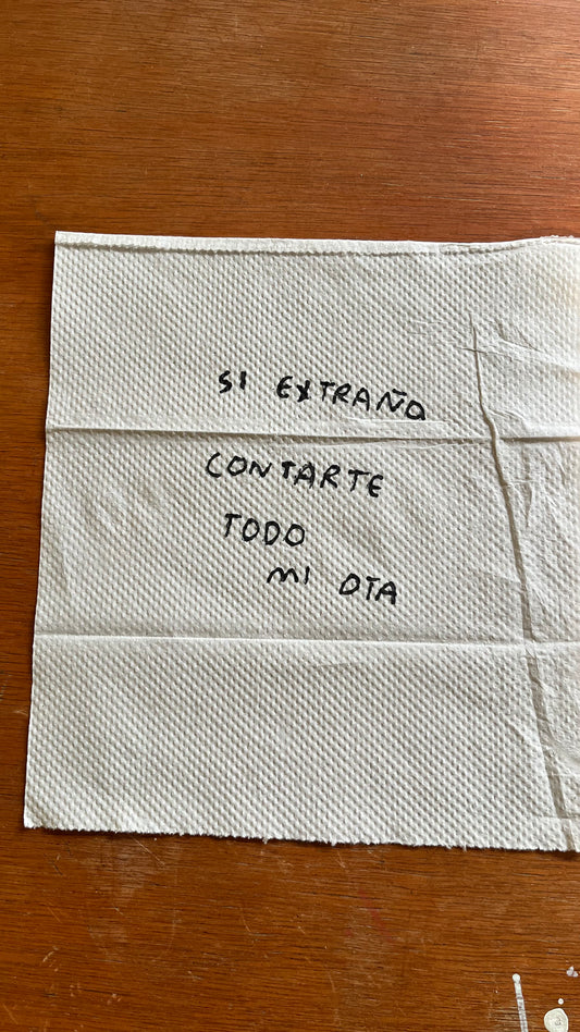 Aunque Ya Ni Hablamos Estaré Contigo – Servilleta Enmarcada Original (Copia)