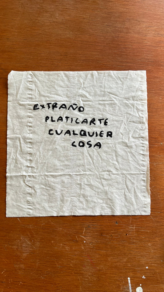 Solo Extraño Platicarte Cualquier Cosa – Servilleta Enmarcada Original