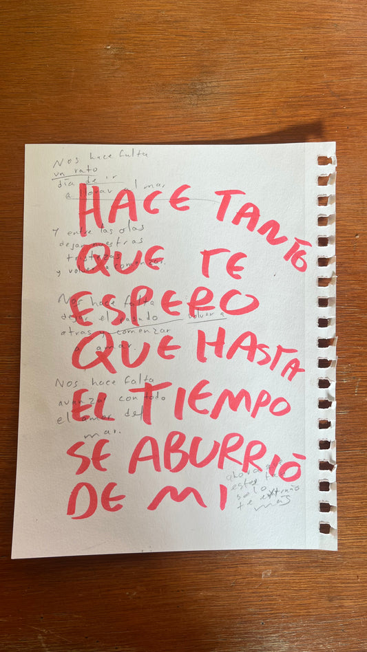 Hace Tanto que Te Espero – Pintura Original en Hoja de Acuarela