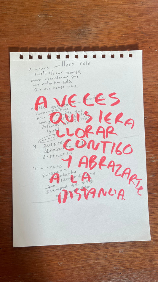 A Veces Quisiera Llorar Contigo – Pintura Original en Hoja de Acuarela