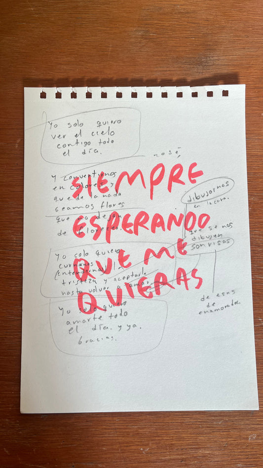 Siempre Esperando que Me Quieras – Pintura Original en Hoja de Acuarela