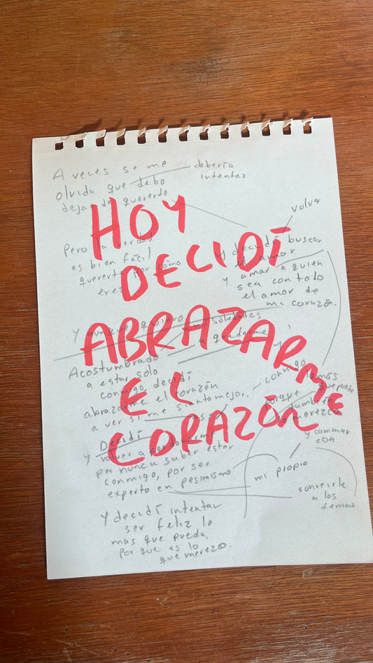 Hoy Decidí Abrazarme el Corazón – Pintura Original en Hoja de Acuarela