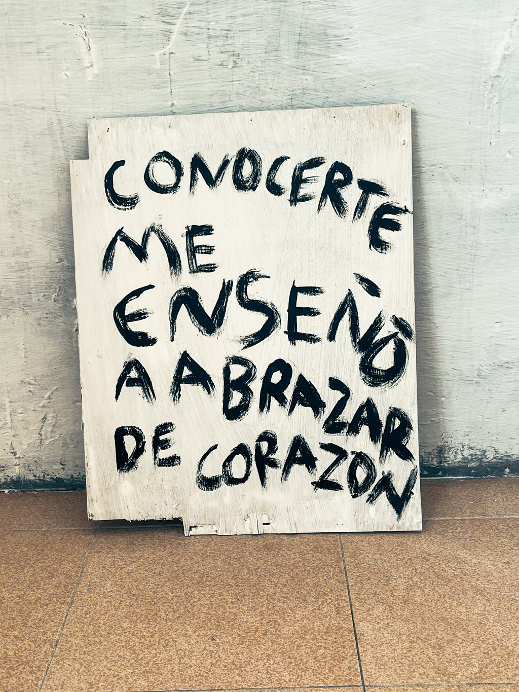 Conocerte me enseño a abrazar el corazon (Pintura original)