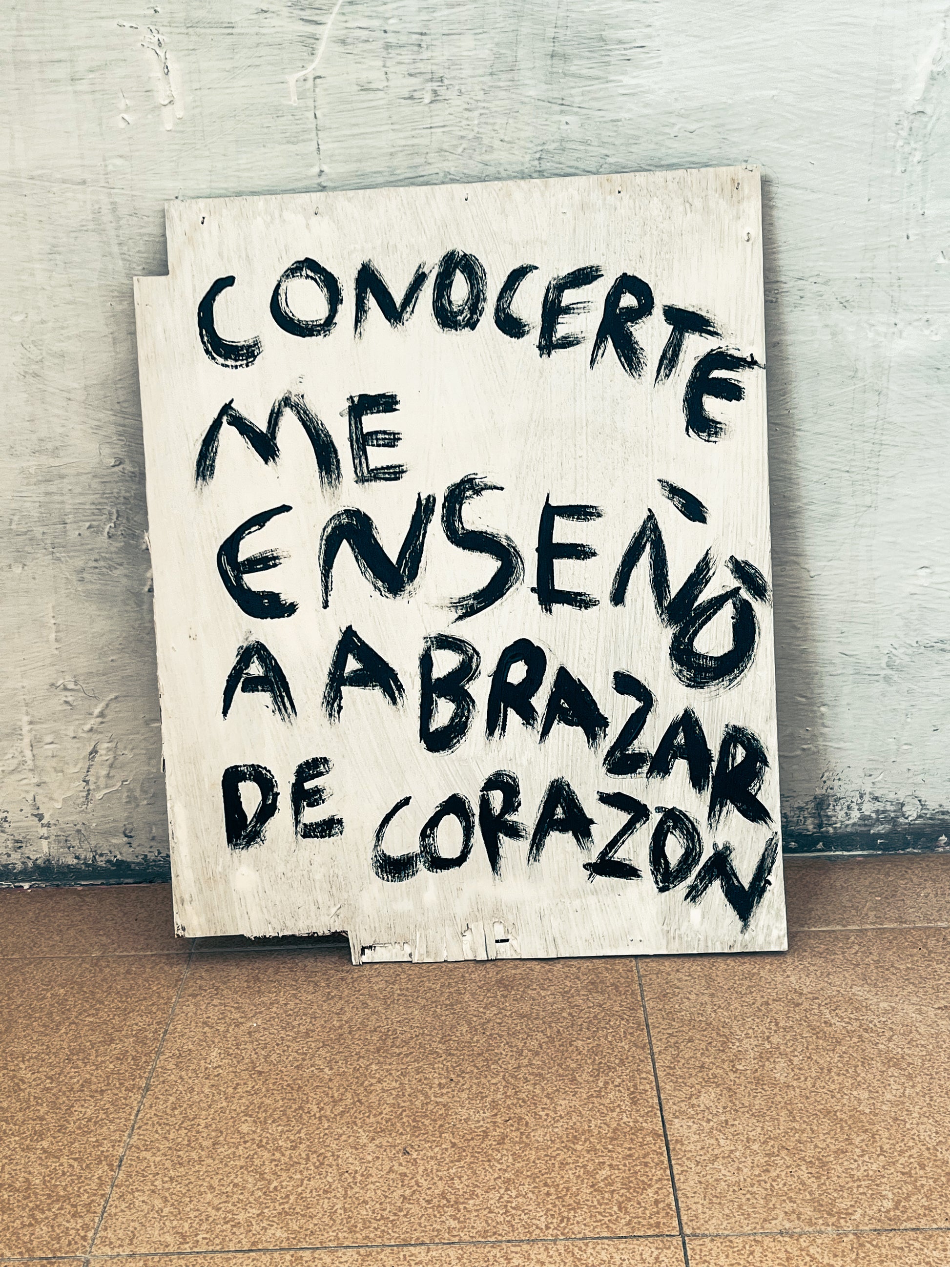 Conocerte me enseño a abrazar el corazon (Pintura original)