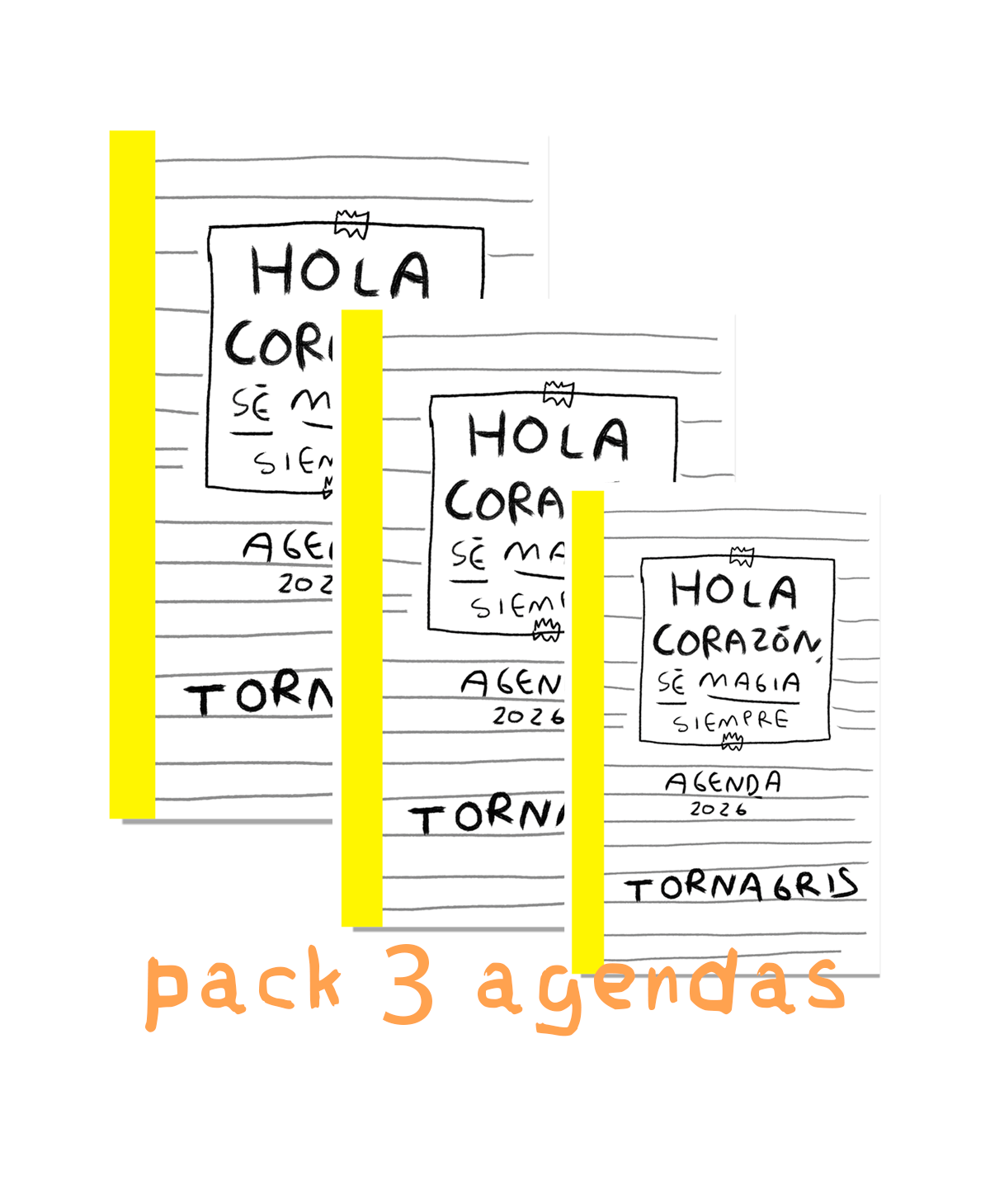 3 Agendas 2026 Hola corazon (Fisico) Preventa
