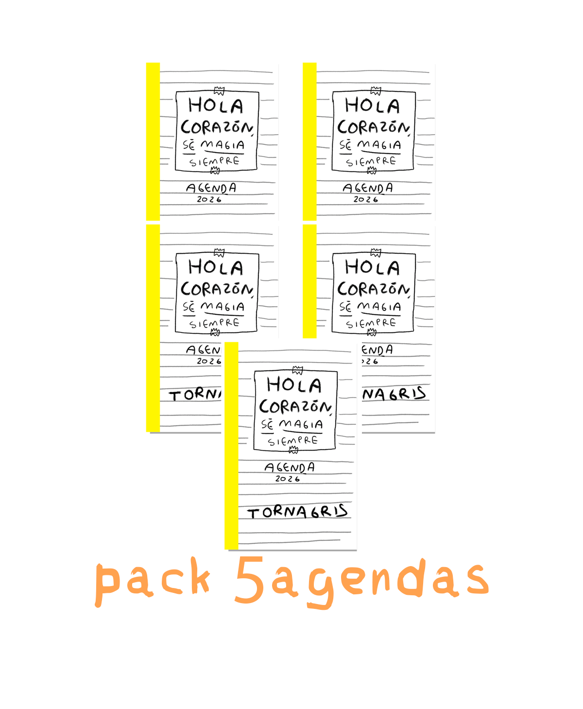 5 Agendas 2026 Hola corazon (Fisico) Preventa
