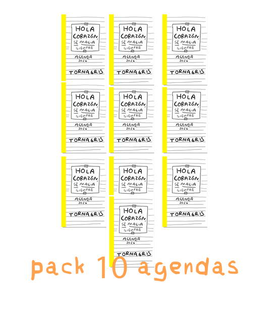 10 Agendas 2026 hola corazon (Fisico) Pack Navidad - Torna Gris - Preventa