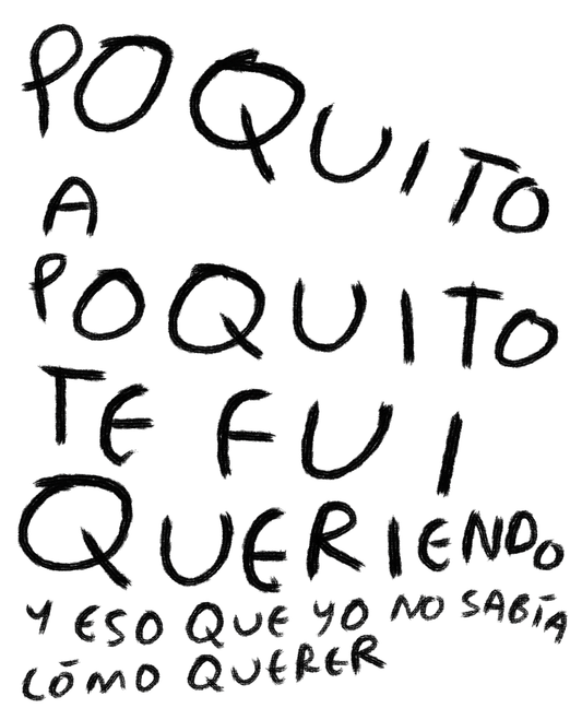 Poquito a Poquito Te Fui Queriendo y Eso que Yo No Sabía Cómo Querer — Print Original Firmado | Torna Gris