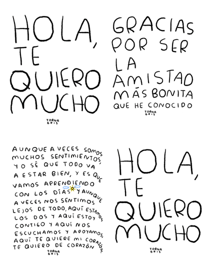 Set de 40 postales para regalar — Imprime en casa · Torna Gris