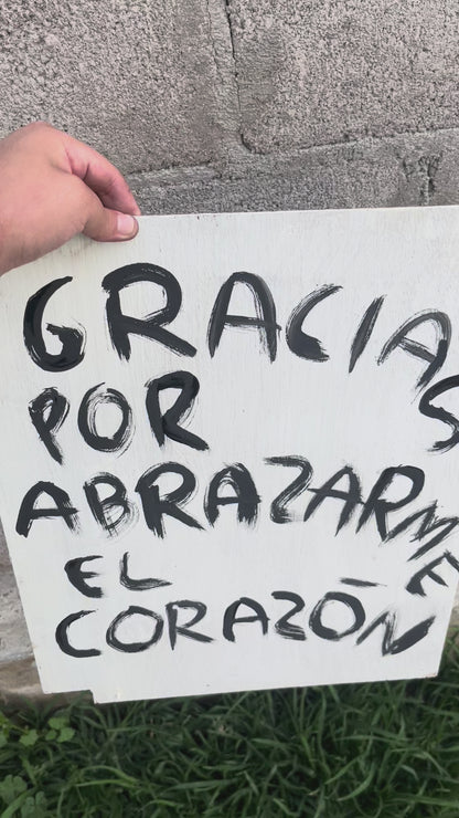 Gracias por Abrazarme el Corazón – Pintura Original en Tabla